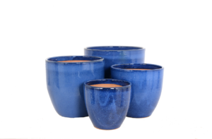 blue ceramic pots