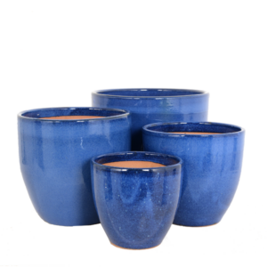 blue ceramic pots