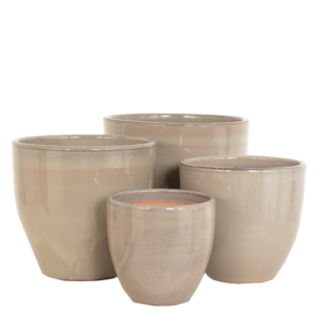 beige ceramic pots