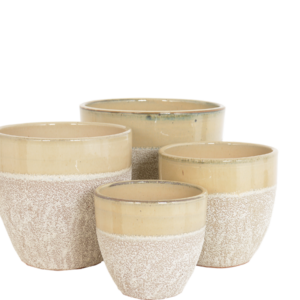 beige plant pots