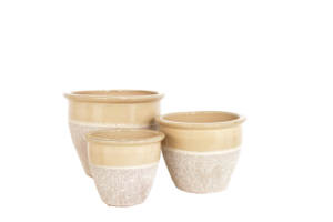 beige plant pots