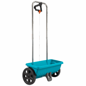 This 12.5 litre spreader helps apply fertilizer consistently