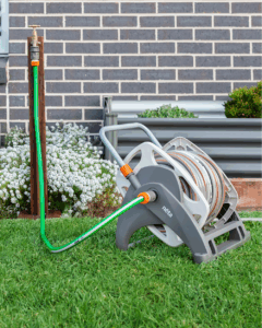 NETA hose reel sold by Lifestyle Home Garden for tidy garden hose storage